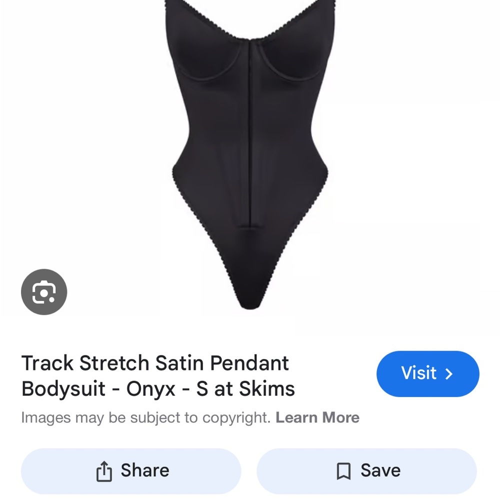 Skims Black Satin Bodysuit